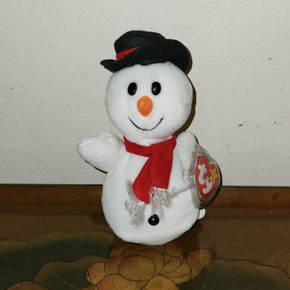 ty Snowball Christmas Plush 1996 RARE Beanie Baby PVC Pellets